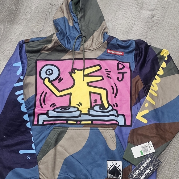 Members Only Other - NWT Members Only Keith Haring Foundation Graphic Hoodie Long Sleeve Sweatshirt-L
